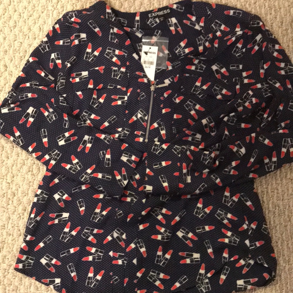 Lipstick half zip shirt